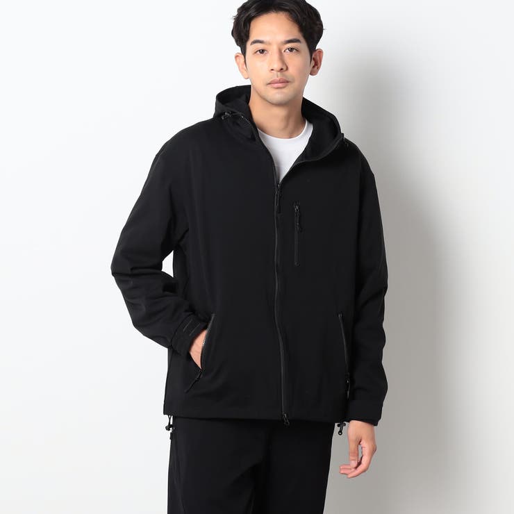 49ブラック | 圧縮マイクロカノコジップパーカー | NICOLE