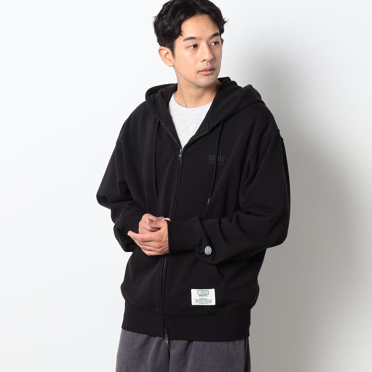 49ブラック | DISCUS(ディスカス）別注USAコットンジップフーディ | NICOLE