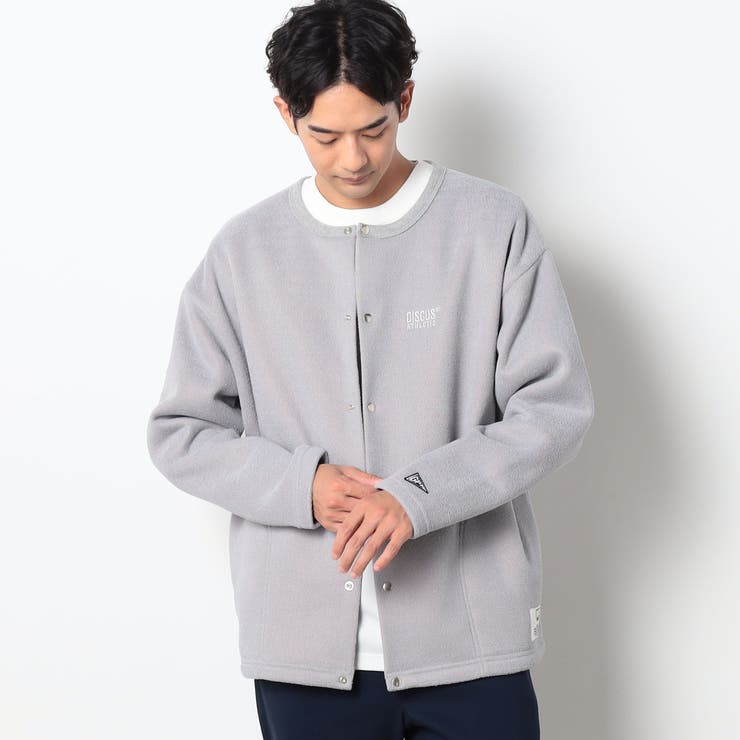 29グレー | DISCUS(ディスカス）別注インレイ裏シャギーボンディングノーカラーブルゾン | NICOLE