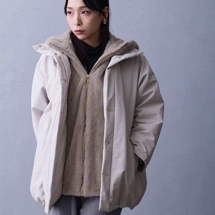 ファーライナー付きドロストダウンブルゾン | NICOLE | 詳細画像3 