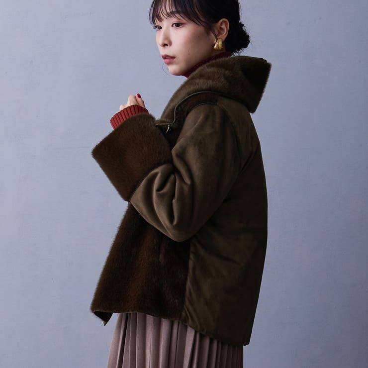 リバーシブルフェイクムートンブルゾン | NICOLE | 詳細画像4 