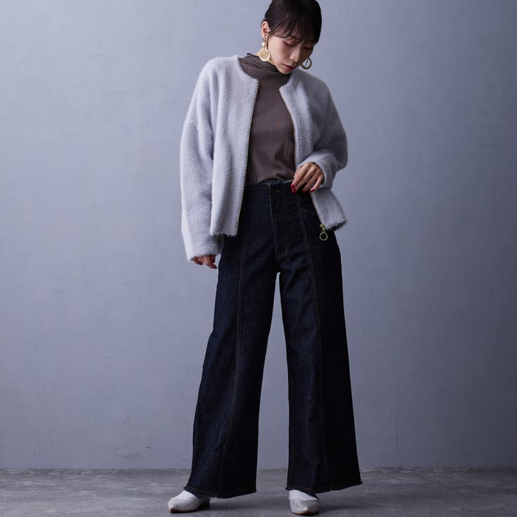 シャギーZIPカーディガン | NICOLE | 詳細画像5 