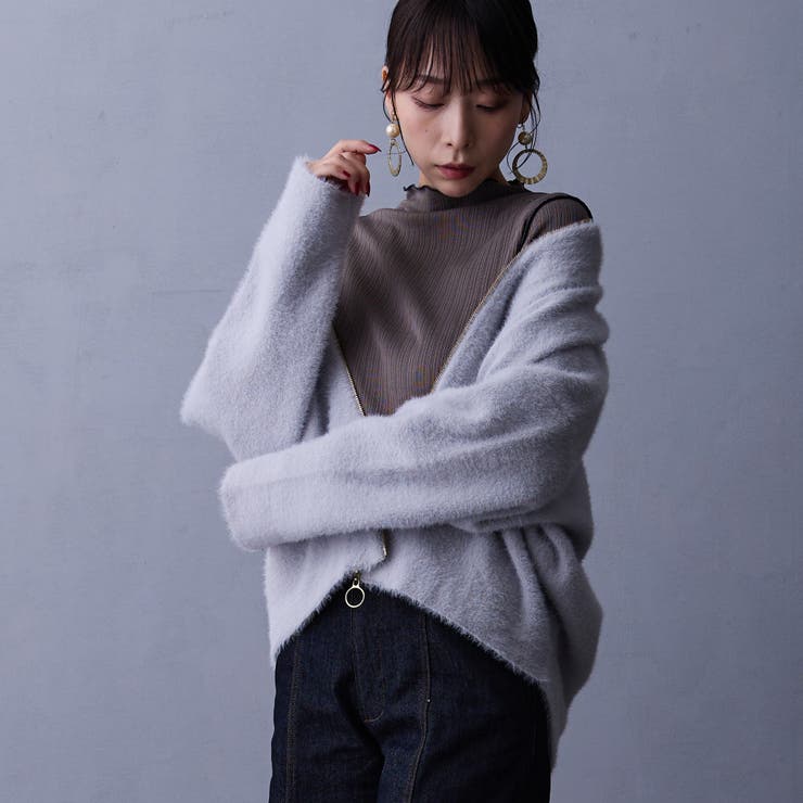 シャギーZIPカーディガン | NICOLE | 詳細画像6 