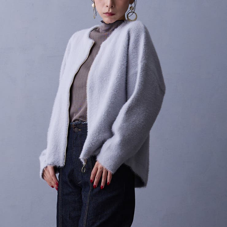 シャギーZIPカーディガン | NICOLE | 詳細画像7 