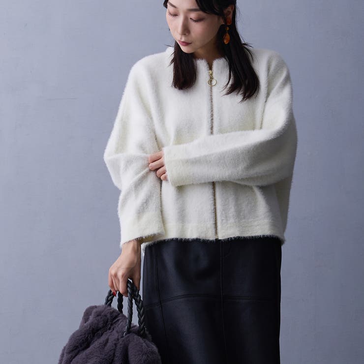 シャギーZIPカーディガン | NICOLE | 詳細画像8 