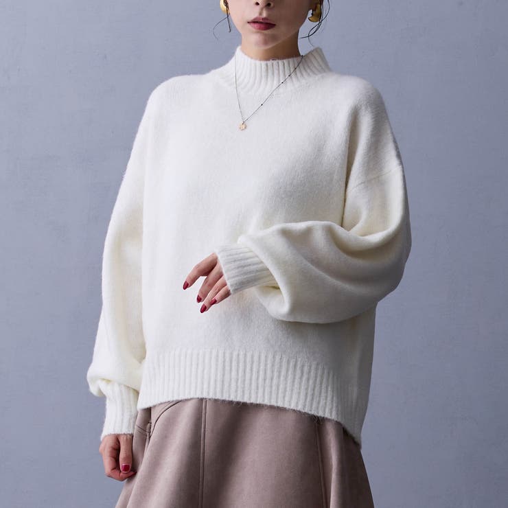 28オフホワイト | ハイネックニットプルオーバー | NICOLE