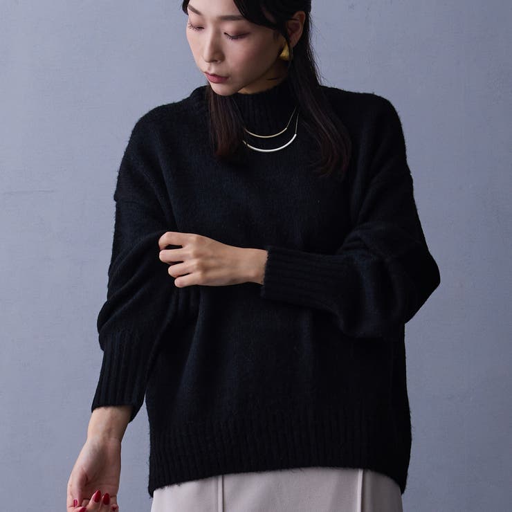 49ブラック | ハイネックニットプルオーバー | NICOLE