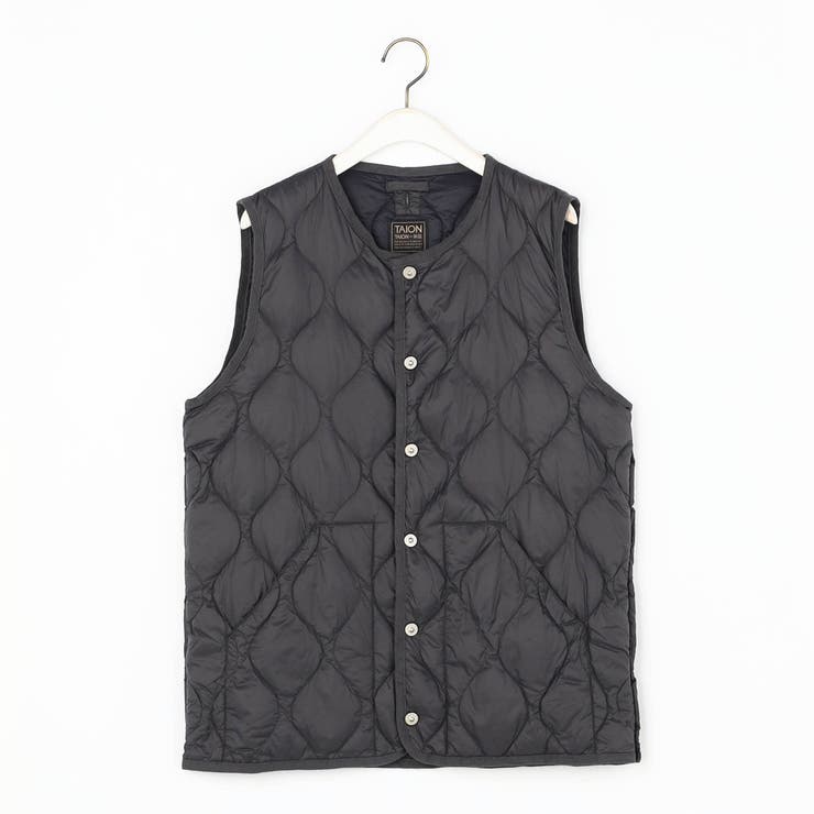 39チャコールグレー | 【TAION】ミリタリークルーネックダウンベスト | NICOLE