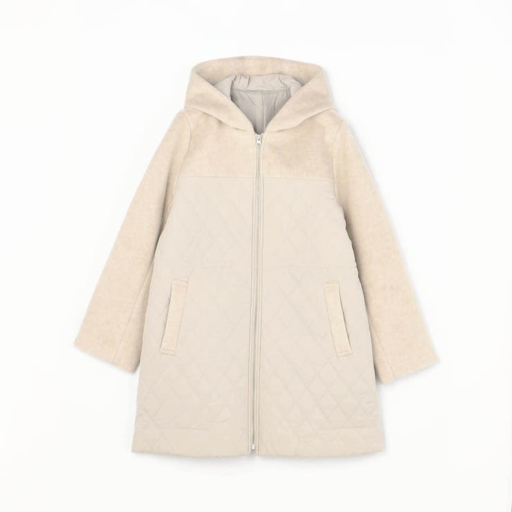 モッサ×キルト切り替えZIPフードコート | NICOLE | 詳細画像1 