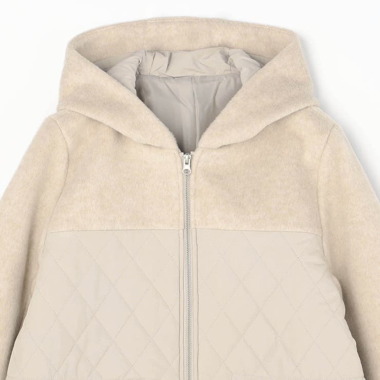 モッサ×キルト切り替えZIPフードコート | NICOLE | 詳細画像3 