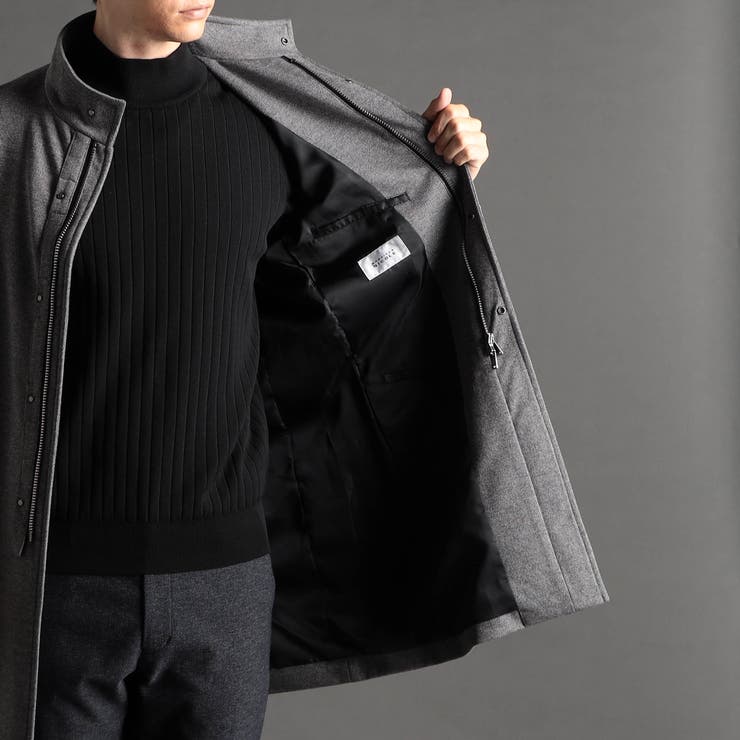 ダブルジャカードニット スタンドカラーコート | NICOLE | 詳細画像13 