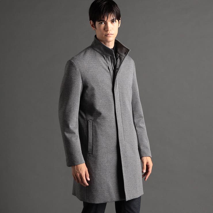 ダブルジャカードニット スタンドカラーコート | NICOLE | 詳細画像4 