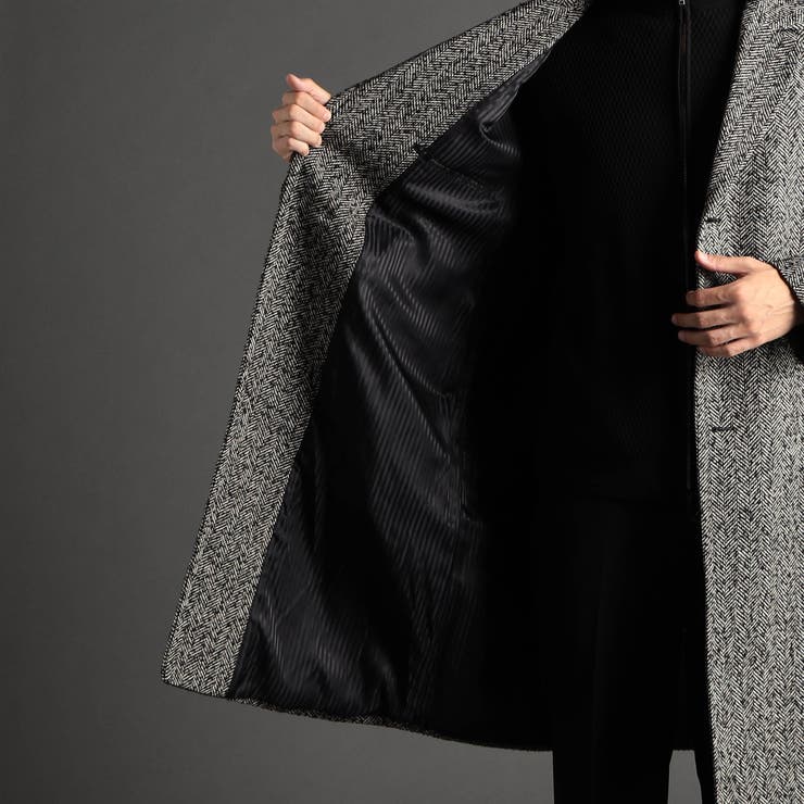 ウーリーヘリンボンツイード チェスターコート | NICOLE | 詳細画像11 