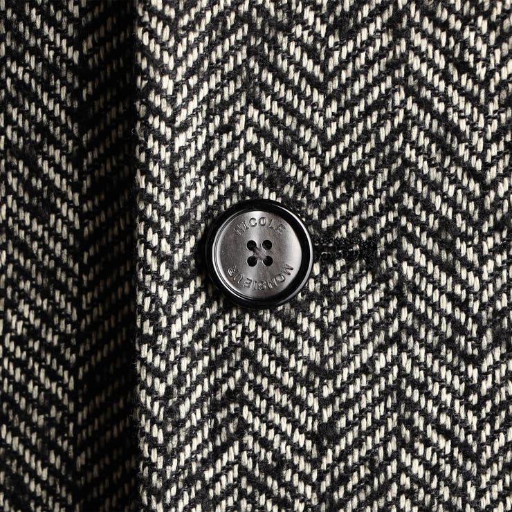 ウーリーヘリンボンツイード チェスターコート | NICOLE | 詳細画像13 