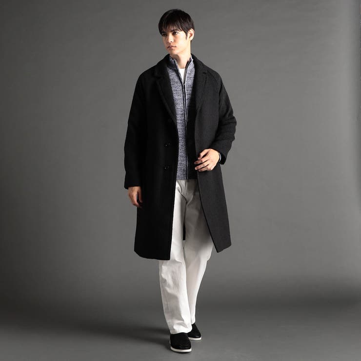 ウーリーヘリンボンツイード チェスターコート | NICOLE | 詳細画像3 