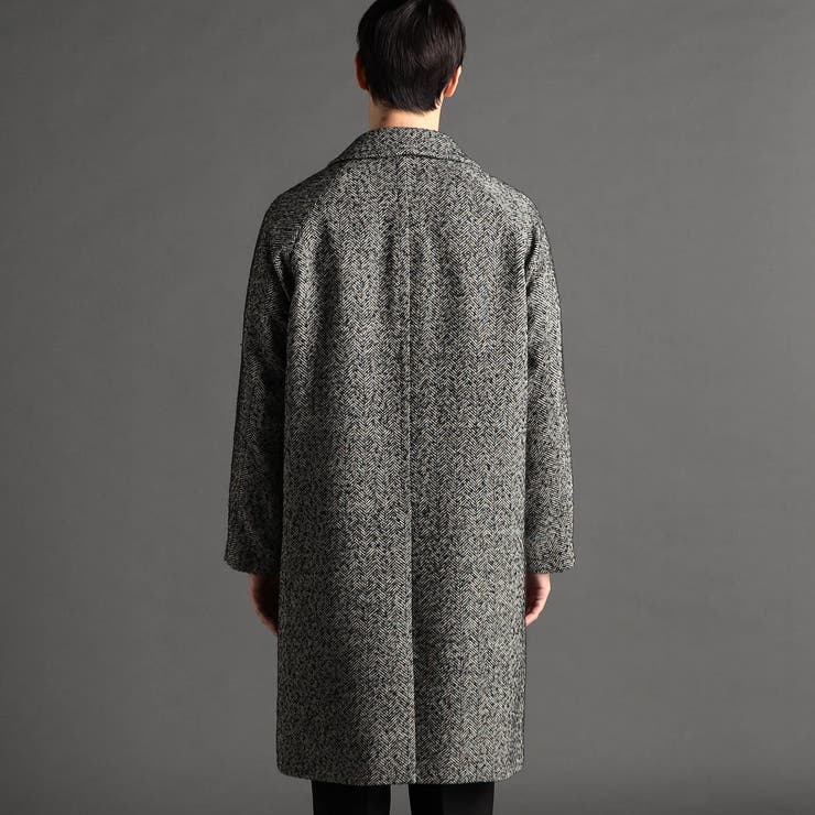 ウーリーヘリンボンツイード チェスターコート | NICOLE | 詳細画像6 