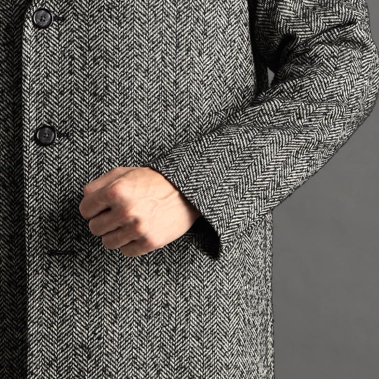 ウーリーヘリンボンツイード チェスターコート | NICOLE | 詳細画像8 
