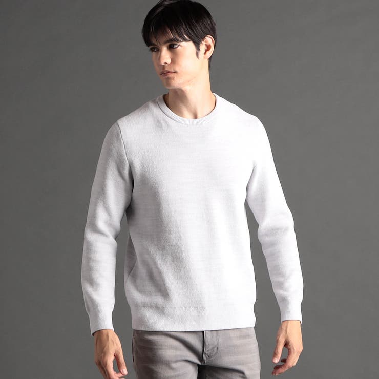 19ライトグレー | メランジベロア クルーネックニット | NICOLE