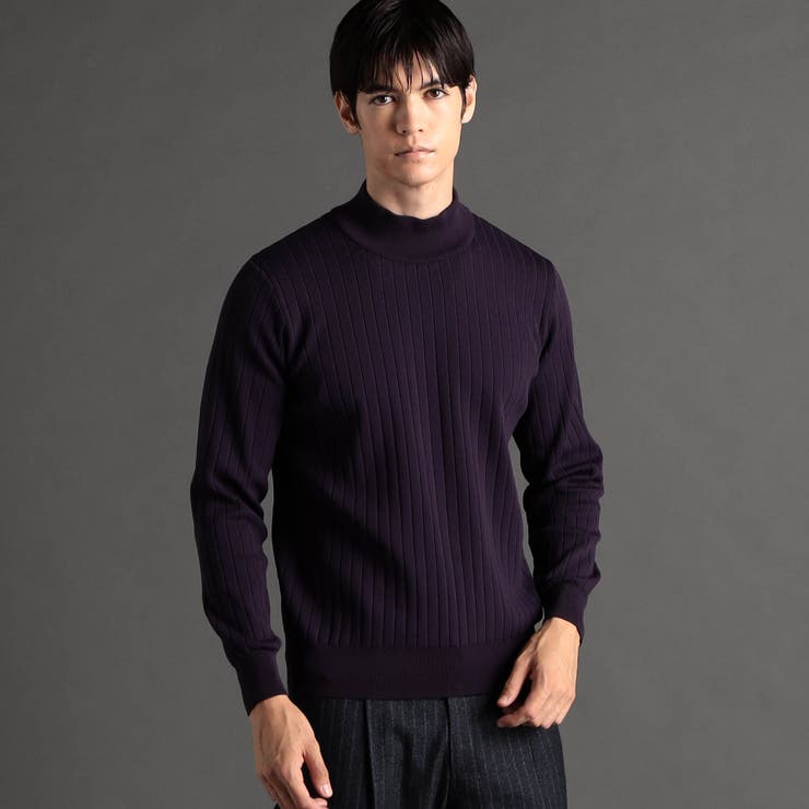 80パープル | ワイドリブ モックネックニット | NICOLE