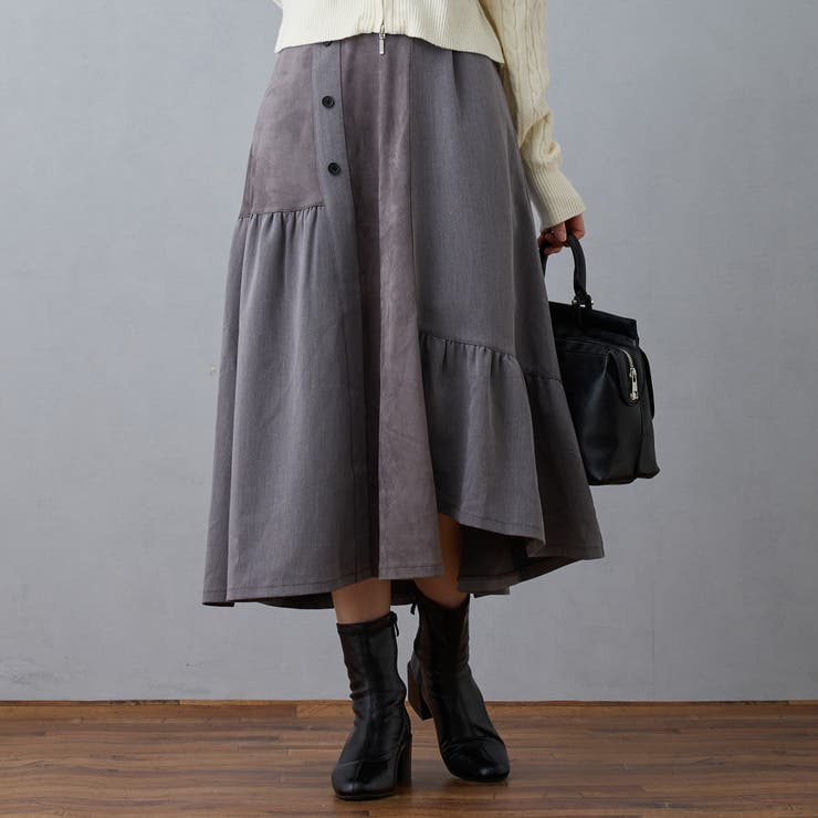 19ライトグレー | クレイジーカットフレアスカート | NICOLE