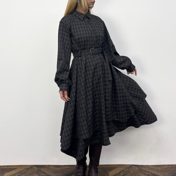 67ネイビー | イレヘムアシメワンピース | NICOLE