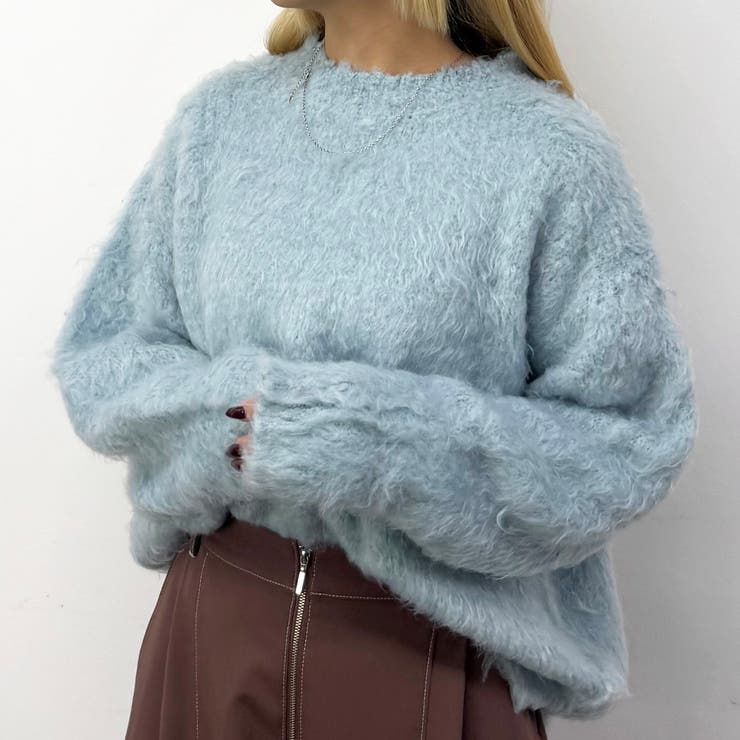 64サックス | シャギークルーネックプルオーバー | NICOLE