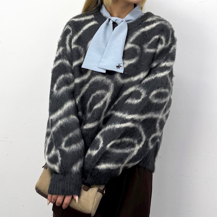 39チャコールグレー | シャギージャガードプルオーバー | NICOLE