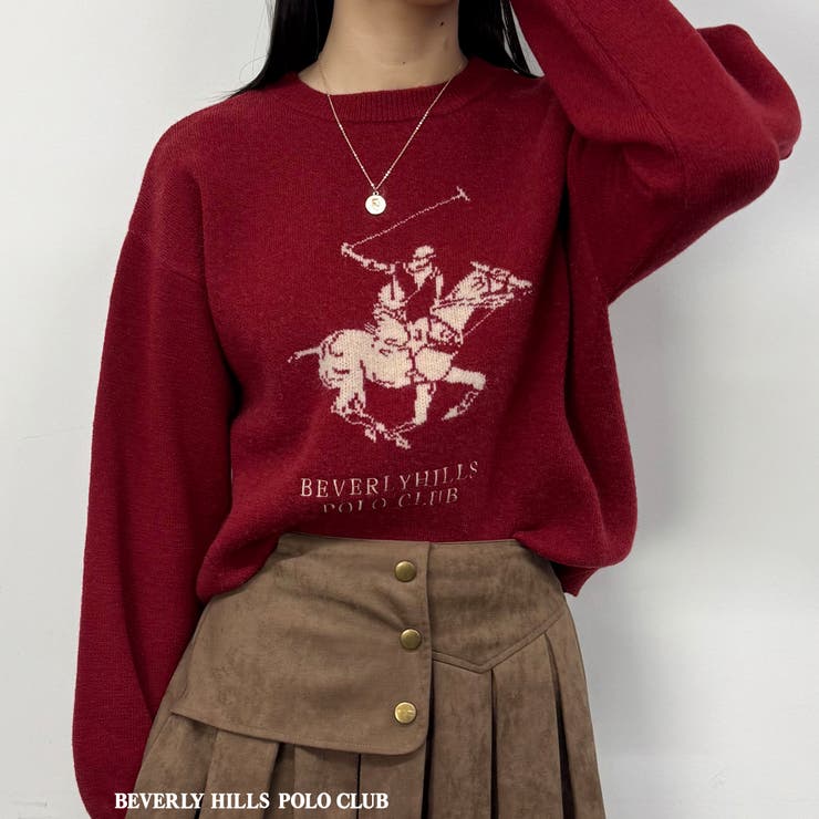 07ボルドー | 【BEVERLY HILLS POLO CLUB】ロゴニットプルオーバー | NICOLE