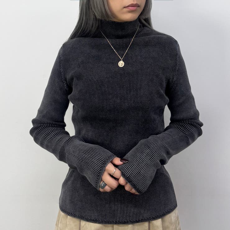 39チャコールグレー | ハイネックリブニット | NICOLE