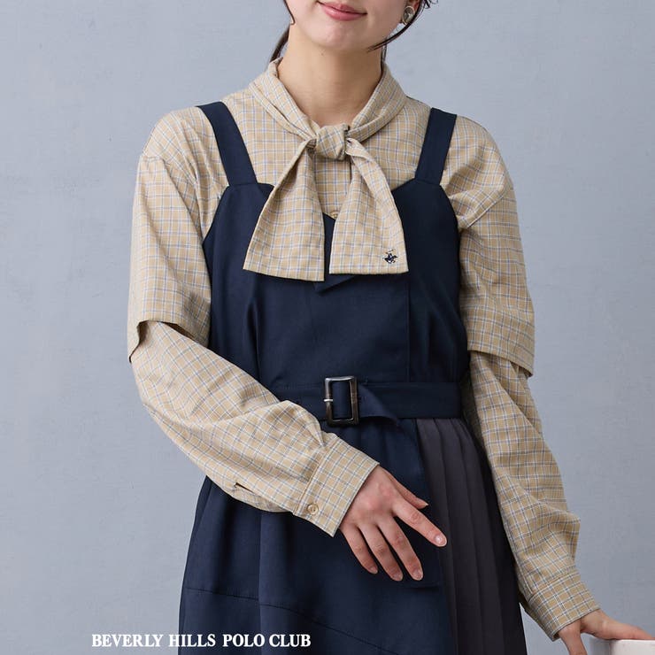 20イエロー | 【BEVERLY HILLS POLO CLUB】ボウタイブラウス | NICOLE