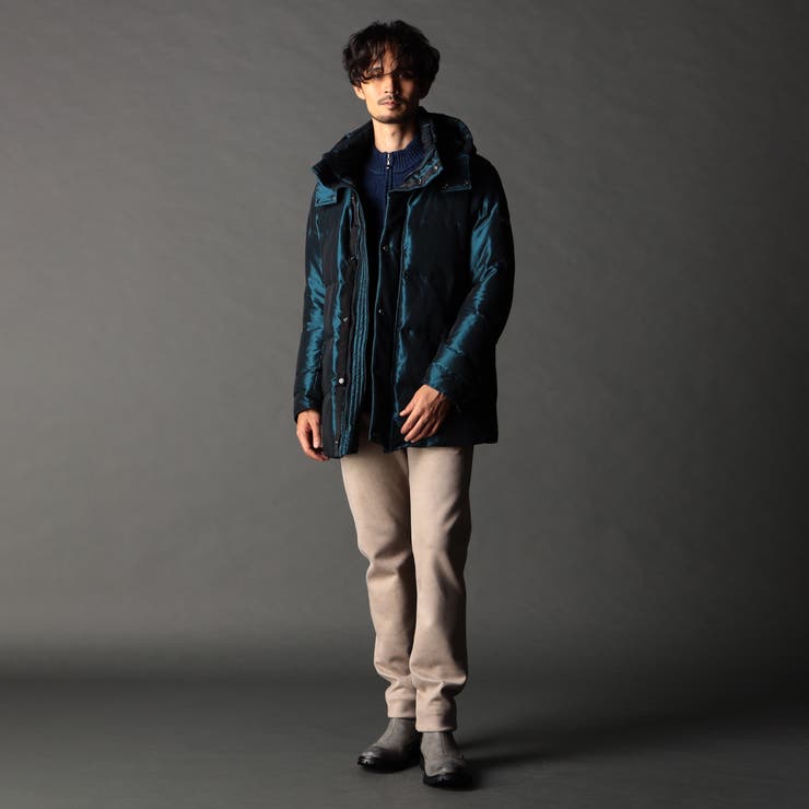 ストレッチシャンブレー ダウンブルゾン[品番：NICW0007276]｜NICOLE