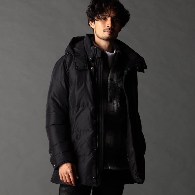 49ブラック | ストレッチシャンブレー ダウンブルゾン | NICOLE