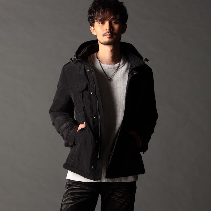 49ブラック | ブライトワッシャーリップ ダウンブルゾン | NICOLE