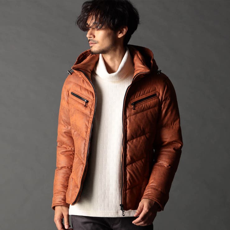 10オレンジ | ムラプリントマイクロクロス ダウンブルゾン | NICOLE