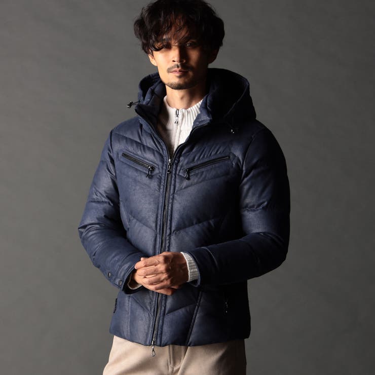 ムラプリントマイクロクロス ダウンブルゾン[品番：NICW0007329