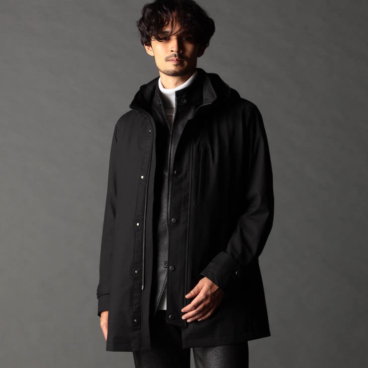 49ブラック | フード着脱３WAYスタンドコート | NICOLE