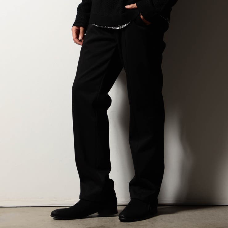 49ブラック | 【RIELABO】カルゼドビーポンチ スラックスイージーパンツ | NICOLE