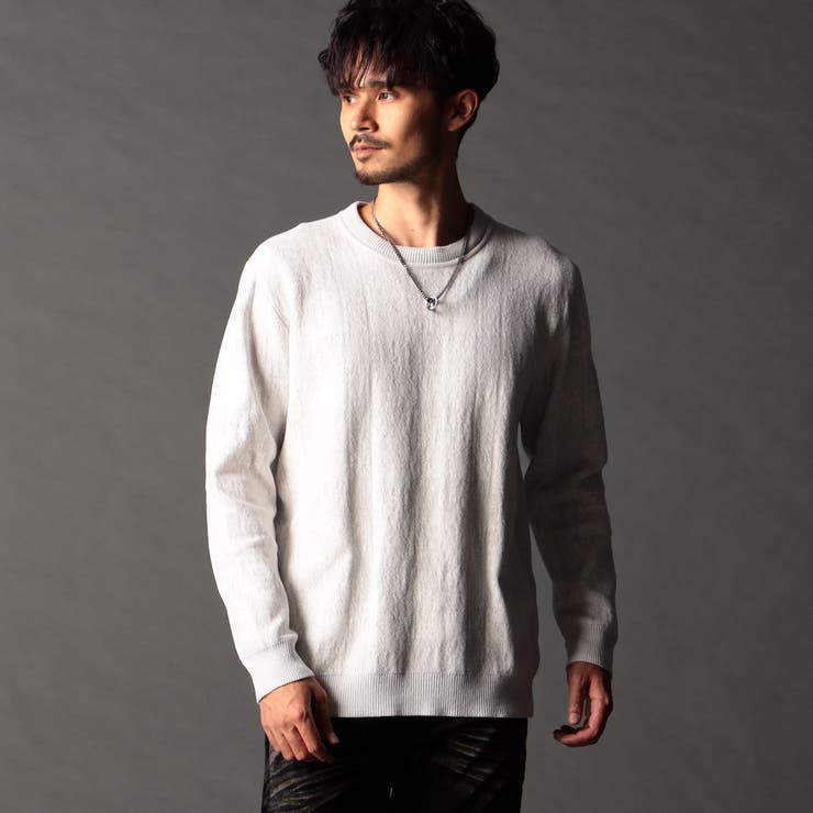 09ホワイト | モールチェックジャカード プルオーバーニット | NICOLE