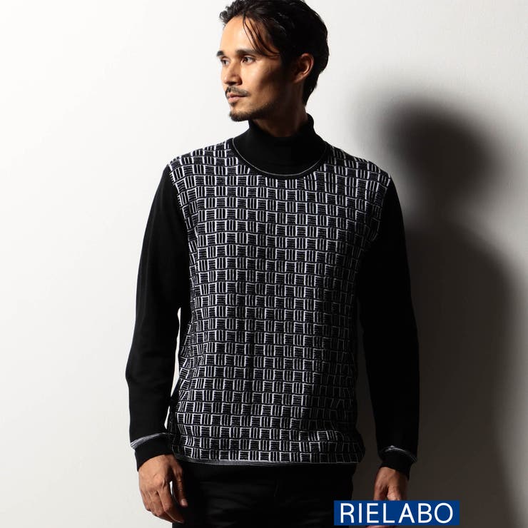 09ホワイト | 【RIELABO】ハイゲージタートルネックニット | NICOLE