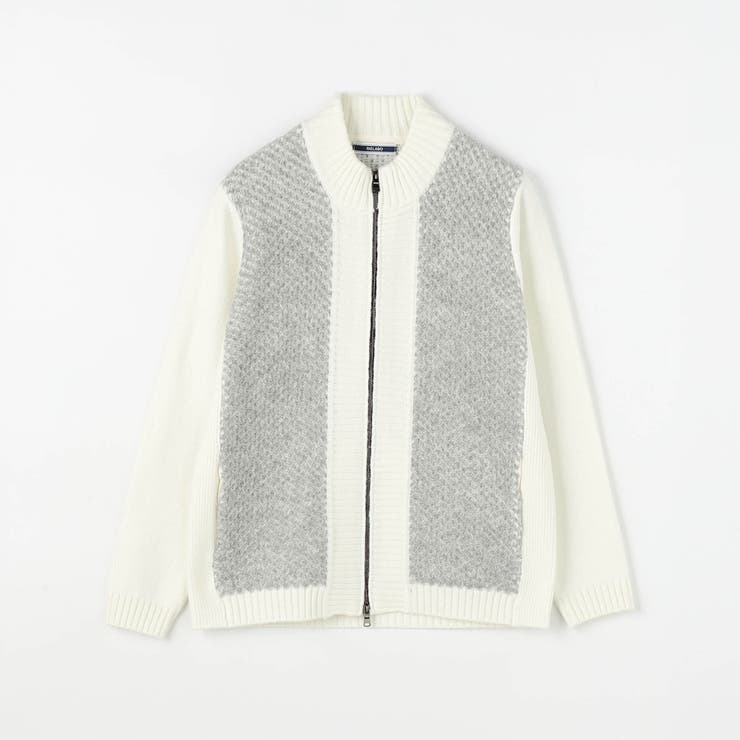 09ホワイト | 【RIELABO】タックステッチドライバーズニット | NICOLE