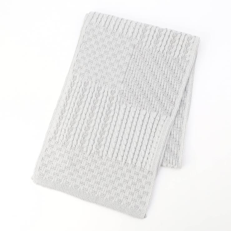 19ライトグレー | 編地切替 プレーティングマフラー | NICOLE