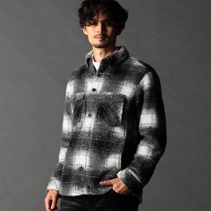 92その他3 | Wパッチポケット チェックシャツブルゾン | NICOLE