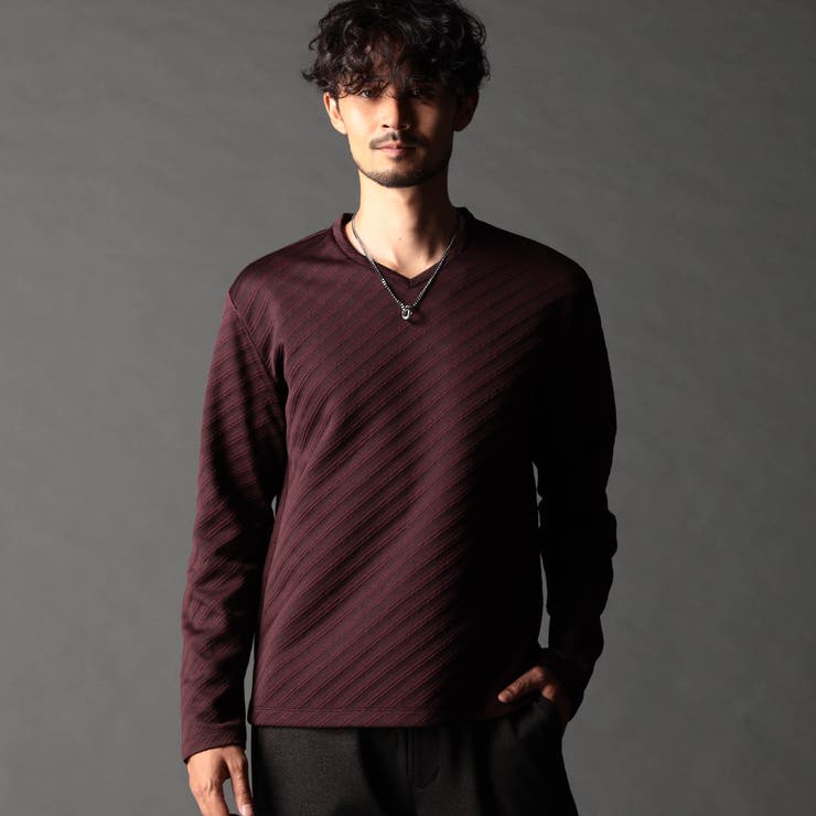 ブリスターバイヤスジャカードVネックプルオーバー | NICOLE | 詳細画像1 