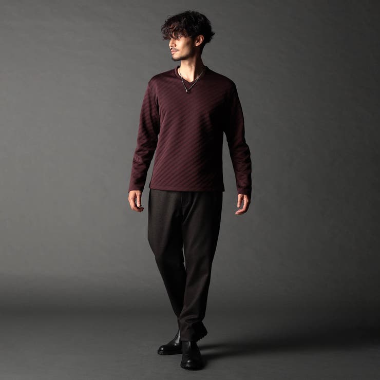 ブリスターバイヤスジャカードVネックプルオーバー | NICOLE | 詳細画像2 