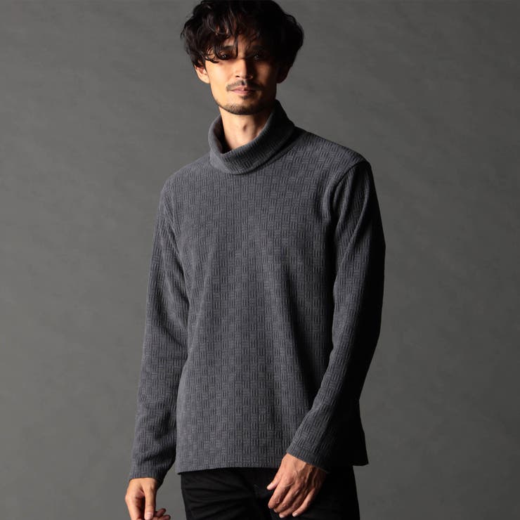 29グレー | ブロックチェックベロア オフタートルプルオーバー | NICOLE