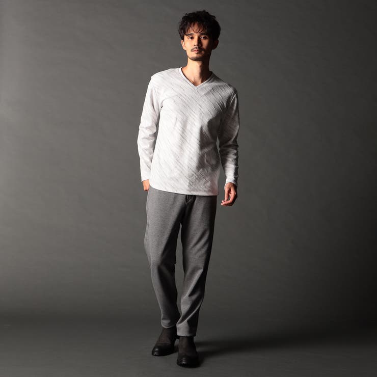 バイアスブリスタージャカード Vネックプルオーバー | NICOLE | 詳細画像2 