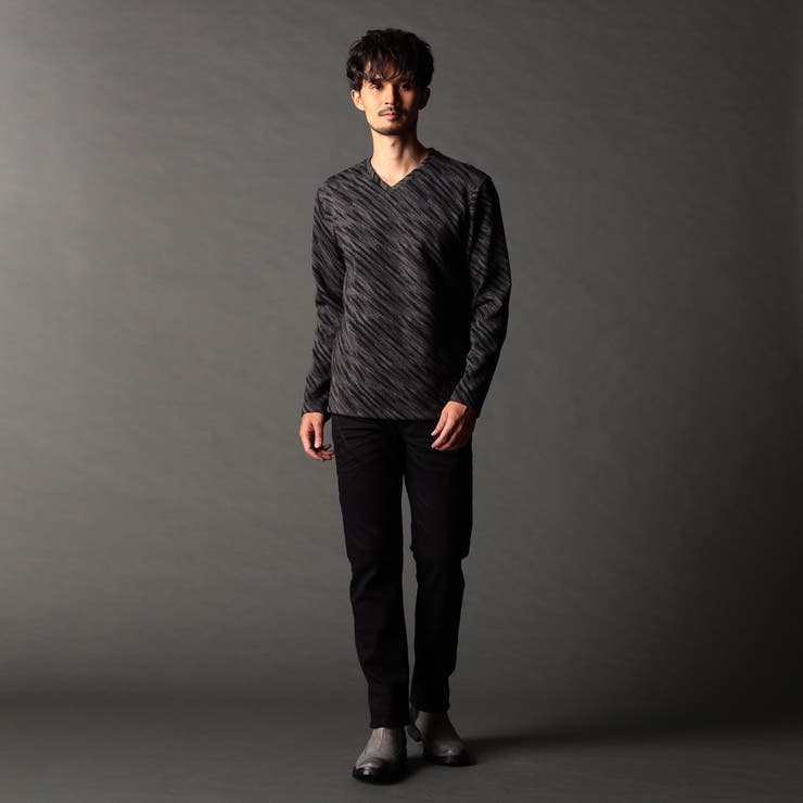 バイアスブリスタージャカード Vネックプルオーバー | NICOLE | 詳細画像3 