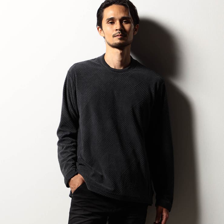 39チャコールグレー | 【RIELABO】パイルジャカード クルーネックプルオーバー | NICOLE