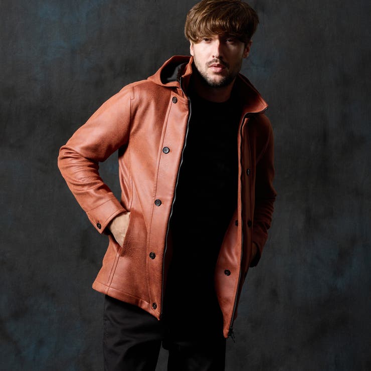 10オレンジ | マイクロ起毛ポンチ ムラプリントナポレオンブルゾン | NICOLE