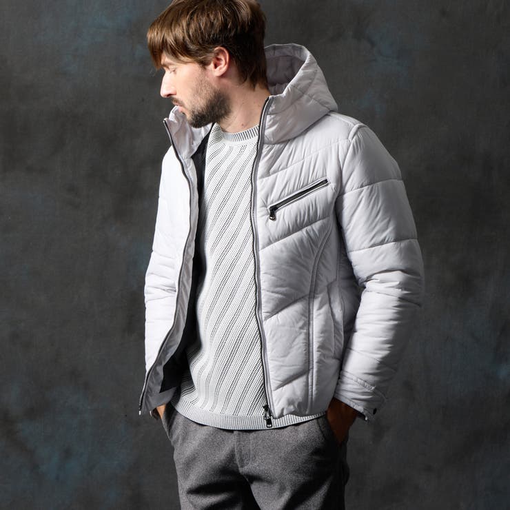 19ライトグレー | ナイロンタフタ 中綿ブルゾン | NICOLE